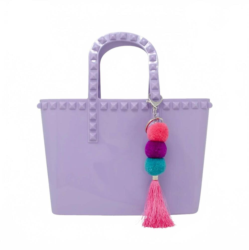 NEW ZOMI GEMS + TINY TREATS jelly stud tote bag in lavender
